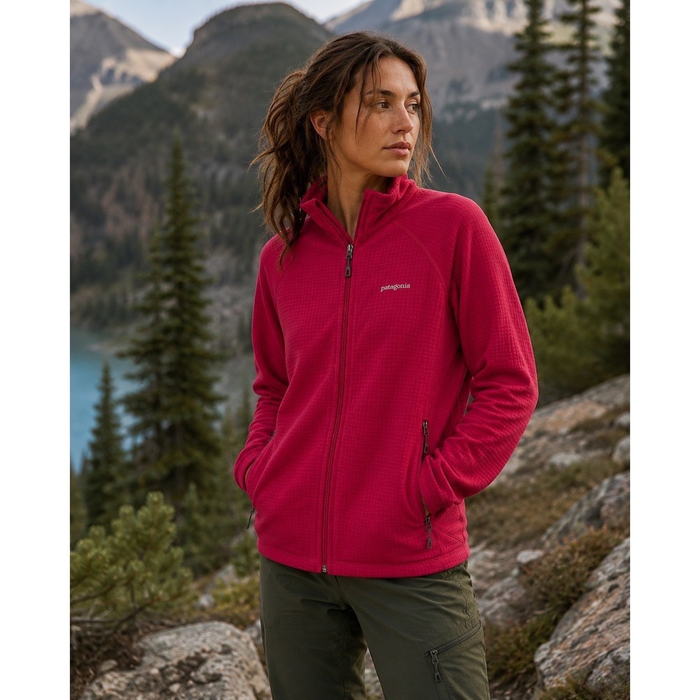 Patagonia R1 Full-Zip Jacket Womens Small Pink Jeweled Berry Fleece 40137 SP14
